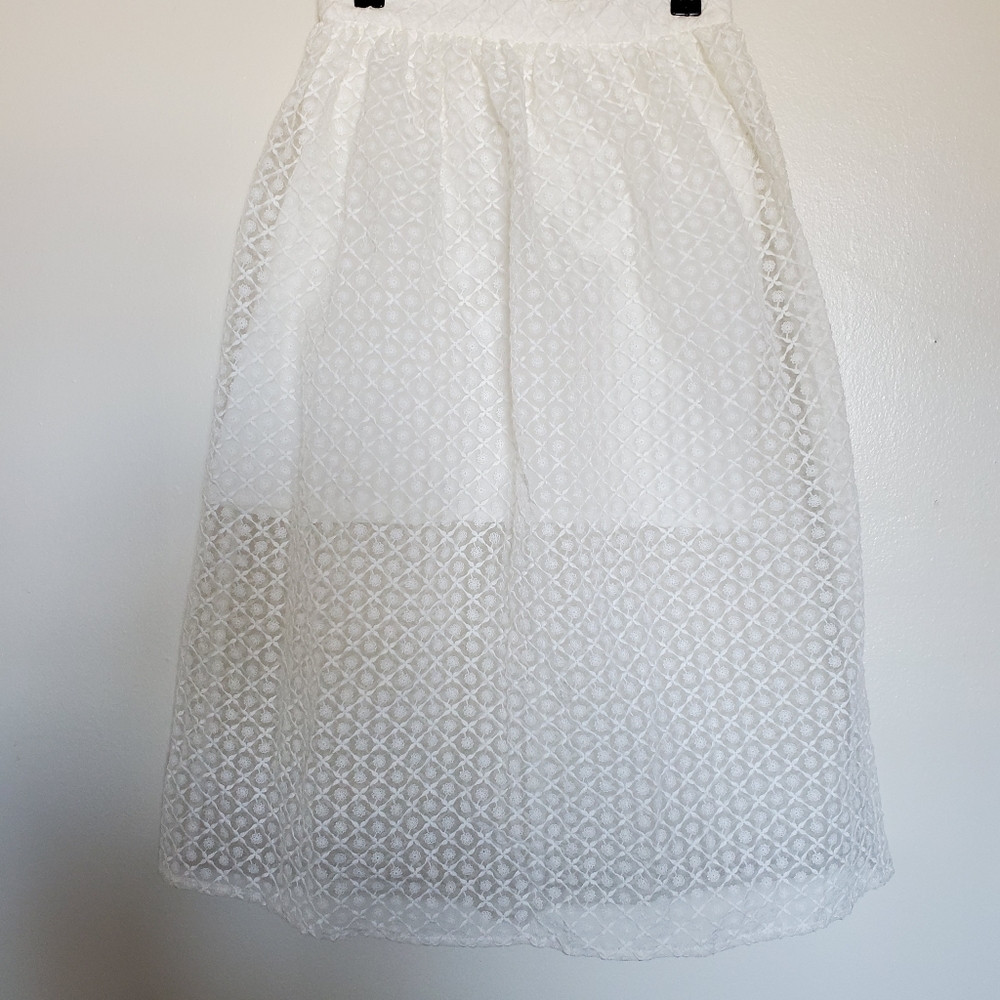 Topshop sheer embroidered skirt sz 4